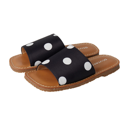 Sandales Plates à Pois – Style Décontracté et Élégant