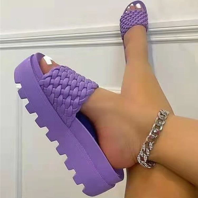 Sandales Chunky Tressées – Confort et Élégance Décontractée