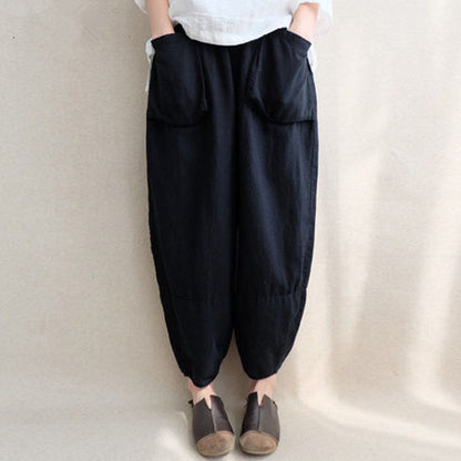 Pantalon large style zen en coton léger