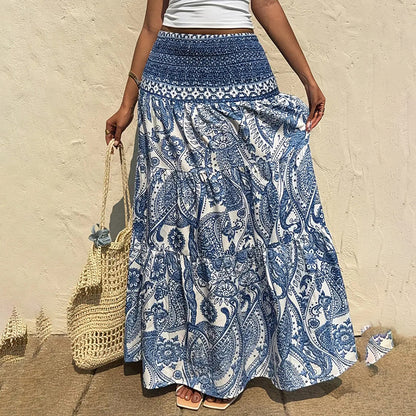 Jupe longue bohème à imprimé floral