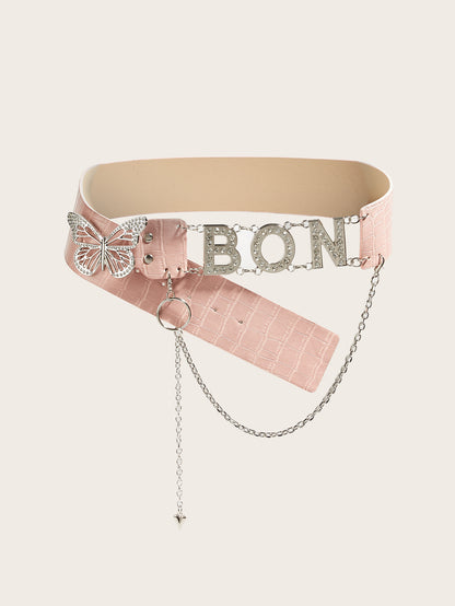 Ceinture à boucle papillon ornée de strass