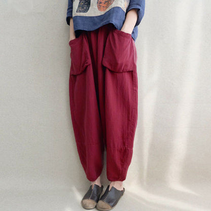 Pantalon large style zen en coton léger