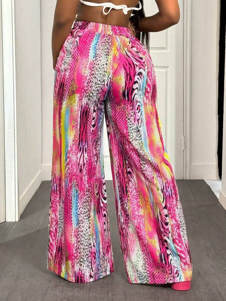 Pantalon Estival à Imprimé Artistique