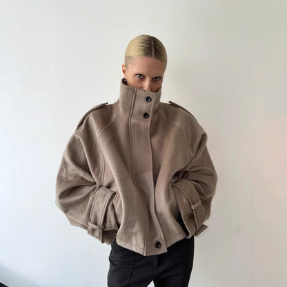 Veste femme structurée à col montant