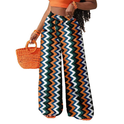 Pantalon Estival à Imprimé Artistique