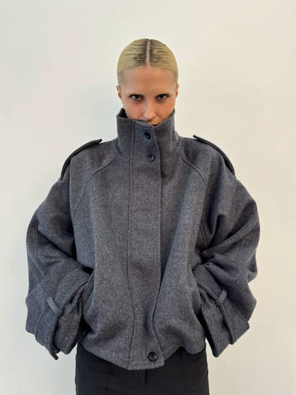 Veste femme structurée à col montant