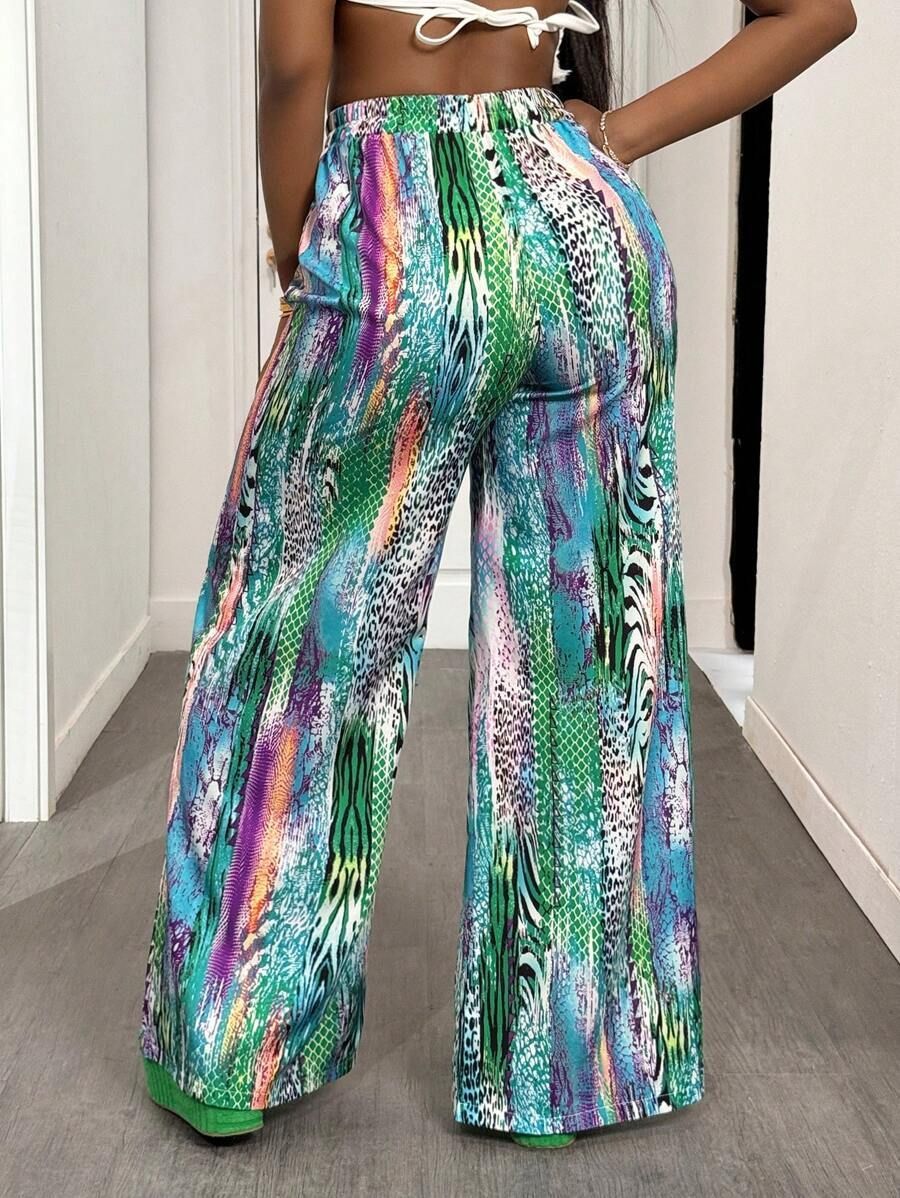 Pantalon Estival à Imprimé Artistique