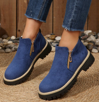 Bottines à semelle épaisse zippées
