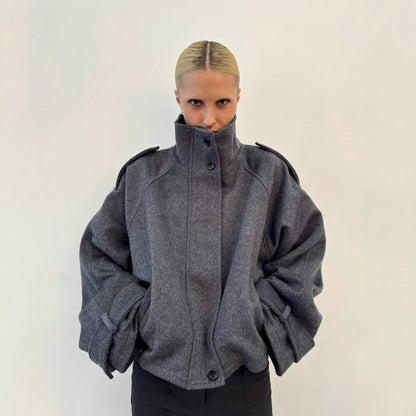 Veste femme structurée à col montant