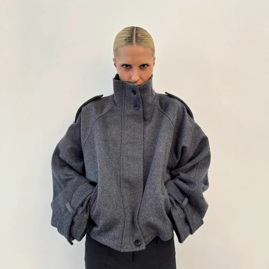 Veste femme structurée à col montant