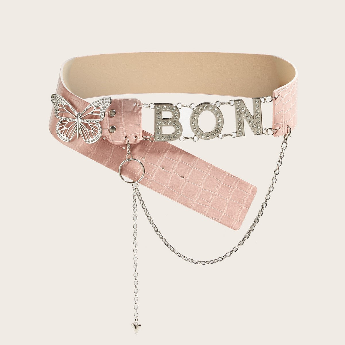 Ceinture à boucle papillon ornée de strass