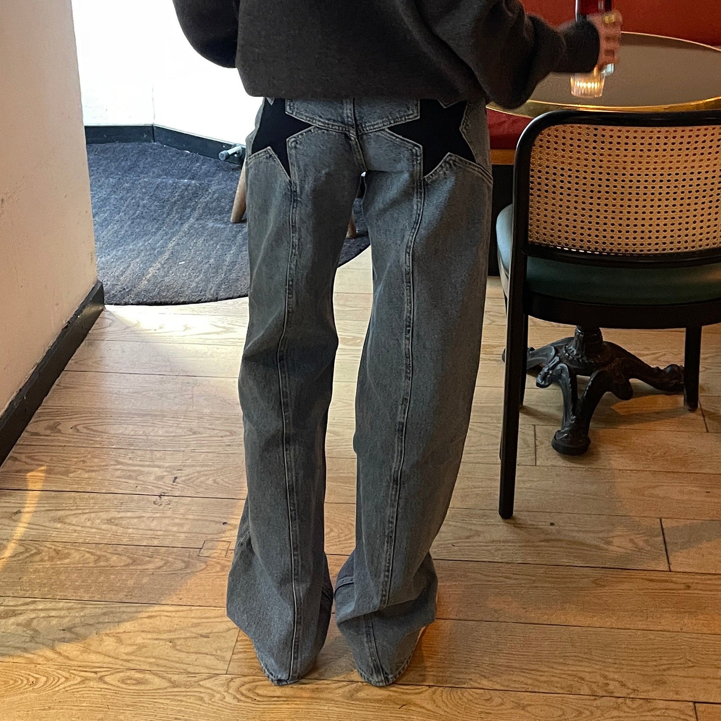 Jean Large avec Détail Étoiles au Dos