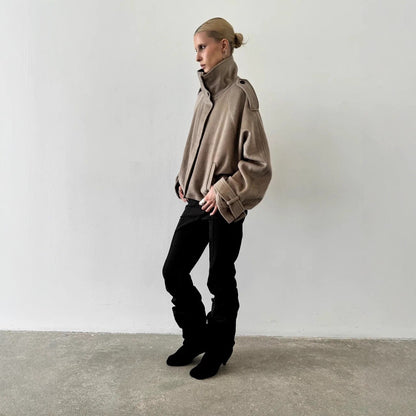 Veste femme structurée à col montant